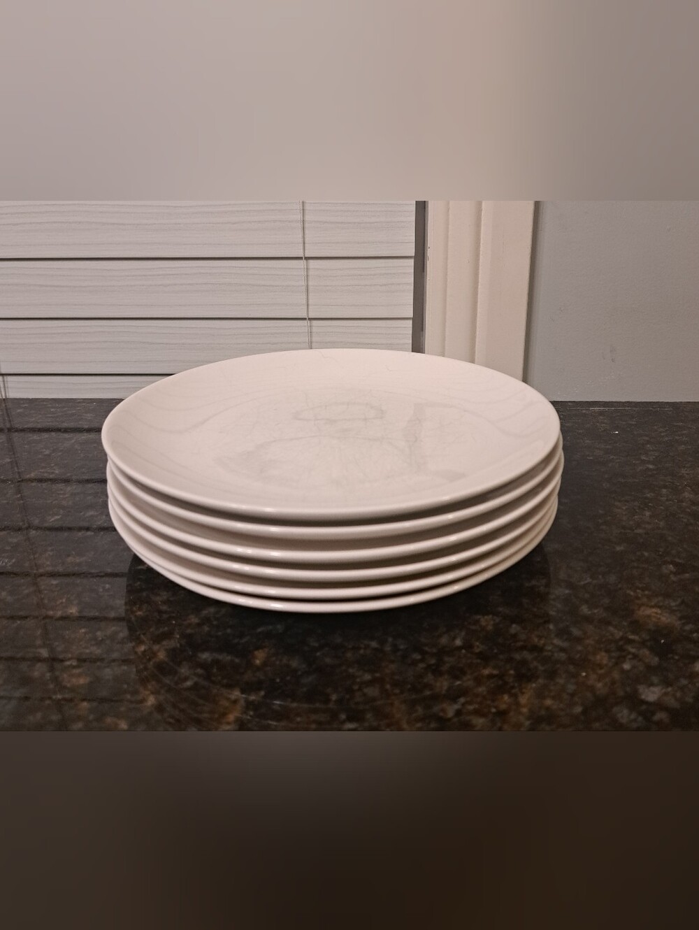 White Ceramic Plates - Set of 6